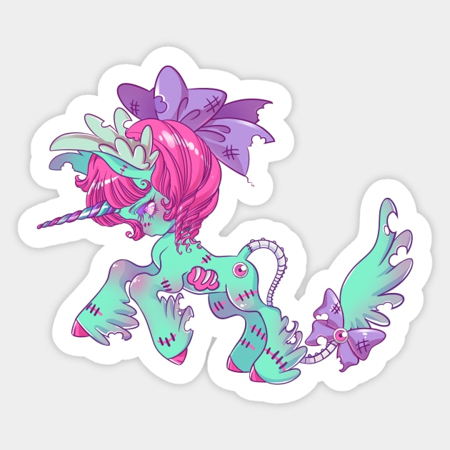 Zombie Unicorn Sticker by SuburbiaKimera